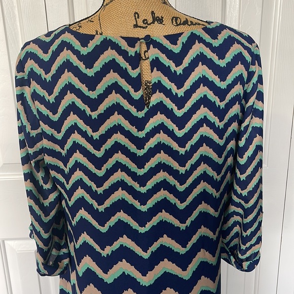 Luxology Blue Pattern Dress - Picture 7 of 8